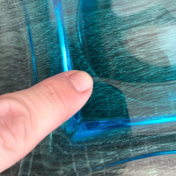 Vtg Hazel Atlas Colonial Capri Blue Serving Bowl - Picture 10 of 14